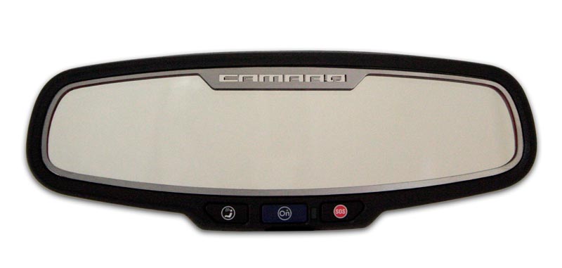2010-2014 Camaro with Oval Mirror Mirror Trim Rear View Satin "Camaro Style" Oval  NO SENSOR, ; Fits 2010-2014 SS Coupe and Conv