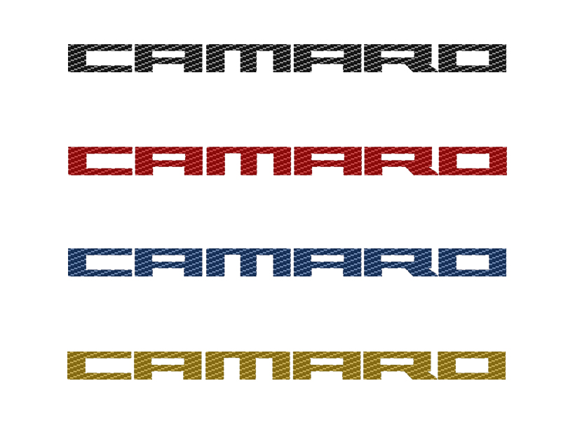 2010-2015 Camaro Door Panel Kick Plates "Camaro Style" Satin 2pc CF Blue, With BLUE CARBON FIBER color vinyl