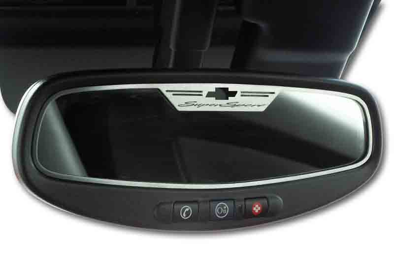2010-2014 Camaro with Oval Mirror Mirror Trim Rear View Satin "Super Sport Style" NO SENSOR, ; Fits 2010-2012 SS Coupe and Conv