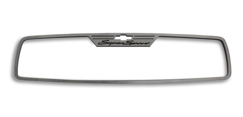 Camaro Mirror Specific Rect Mirror Trim Rear View Brushed "Super Sport Style" Rectangle