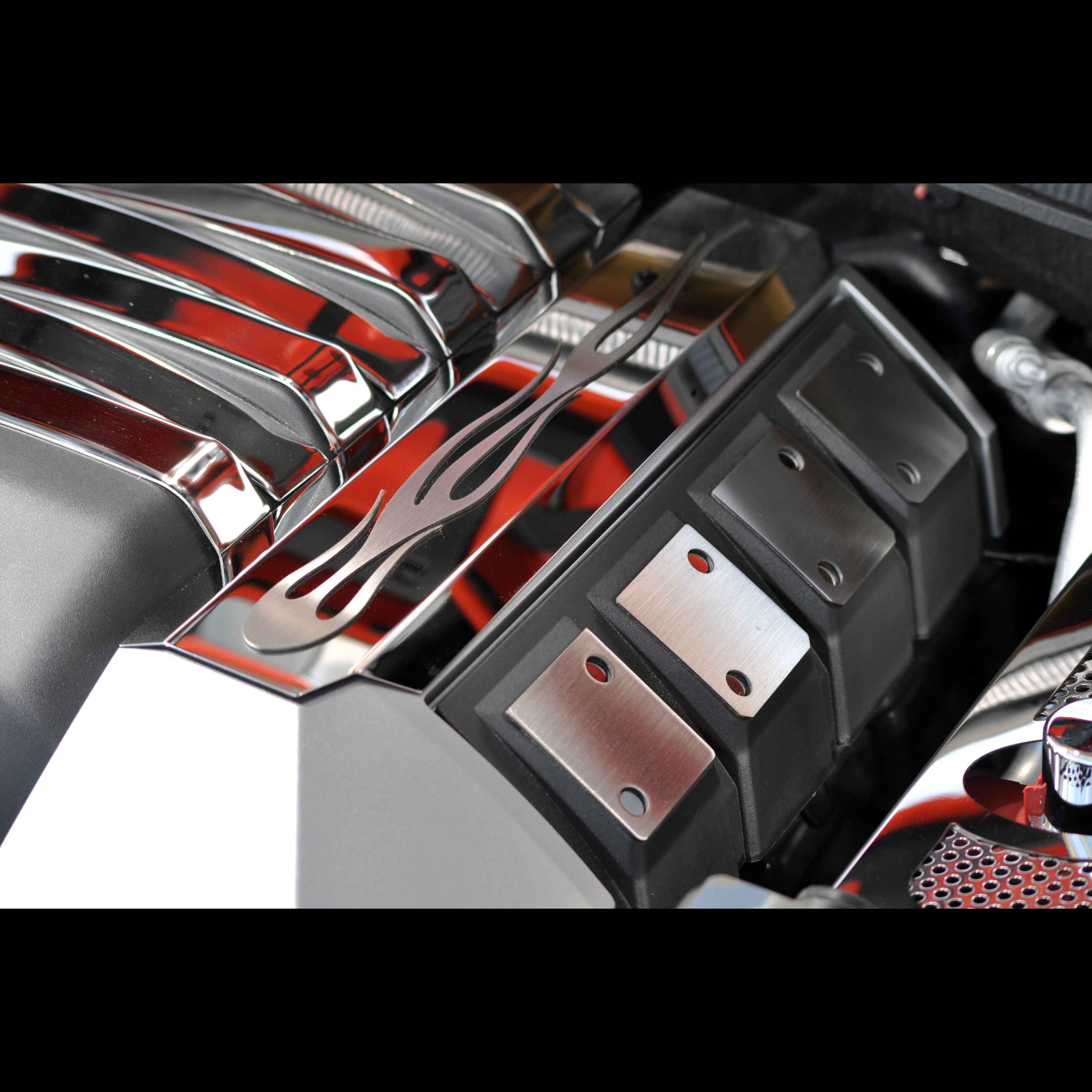 Camaro SS 10-14 factory shroud Fuel Rail Covers Polished "True Flame"
