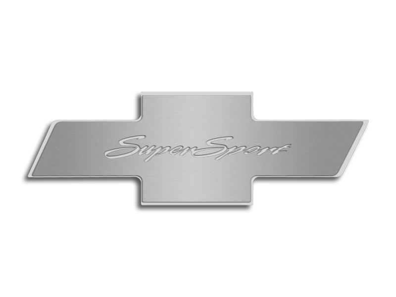2010-2015 Camaro Hood Badge "Super Sport" Stainless Emblem fits factory hood pad Solid Black, ; 103064-SBLK - SOLID BLACK
