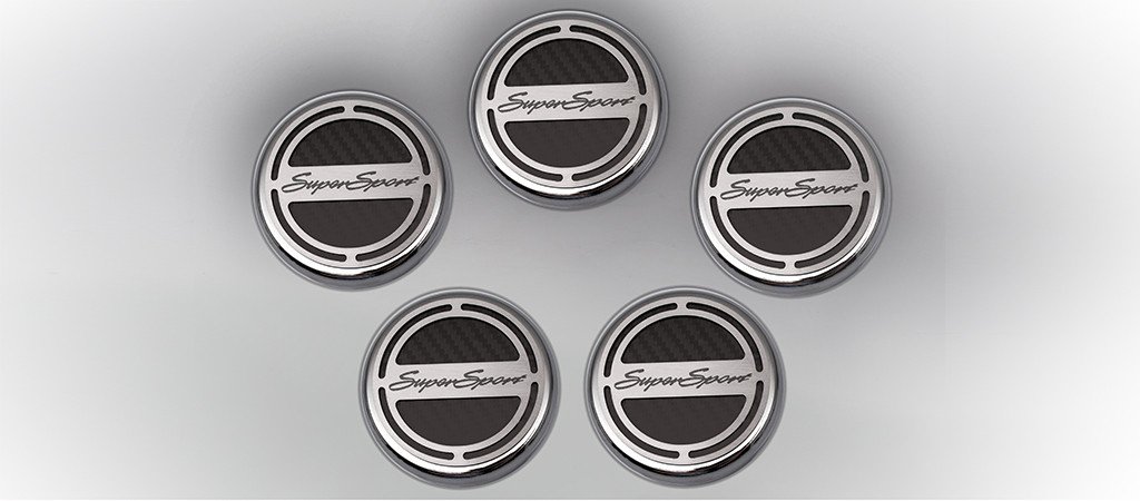 2010-2015 Camaro V8 Cap Cover Set Carbon Fiber "Super Sport" Series Automatic 5pc CF Black, Black Carbon Fiber