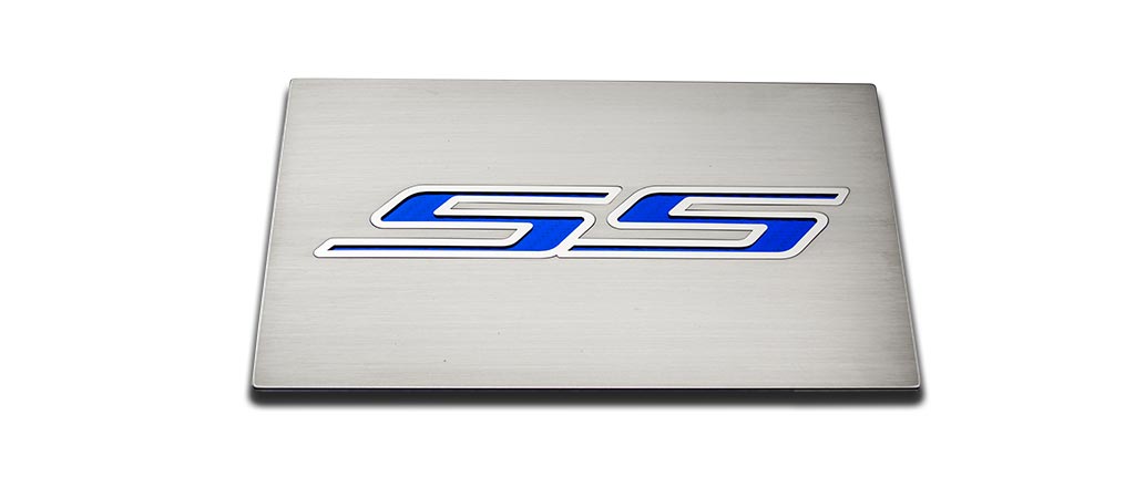 2016-2019 Chevrolet Camaro, Fuse Box Cover SS Top Plate White Satin Stainless Top Plate w/ Polished SS