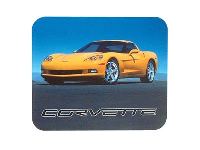 Computer Mouse Pad - Yellow C6 Corvette Coupe