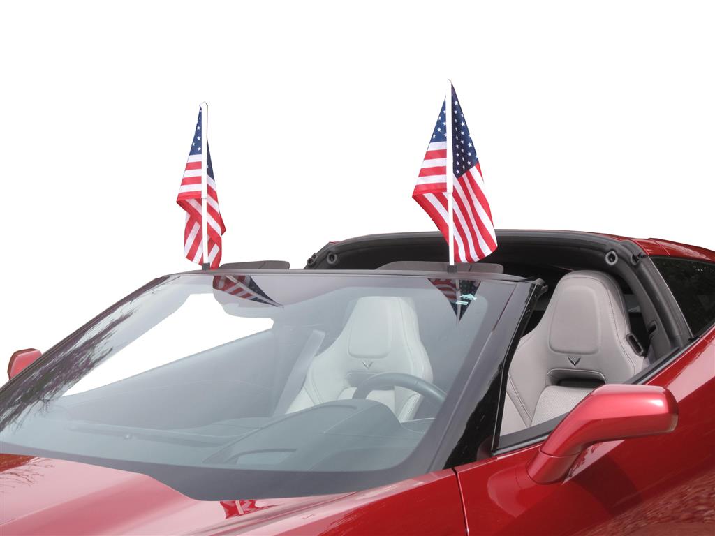 C7 Corvette 14-19 Convertible Flag Caddie - Windshield Mount