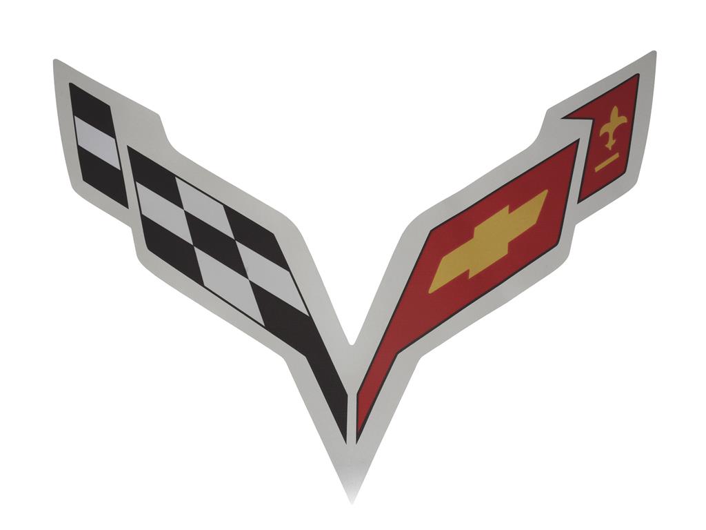 C7 Corvette Hood Pad Logo, Large C7 Emblem Decal (19" X 13")