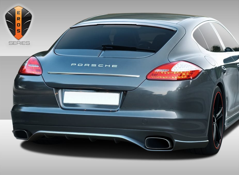2010-2013 Porsche Panamera Eros Version 2 Rear Lip Under Spoiler Air Dam - 1 Pie