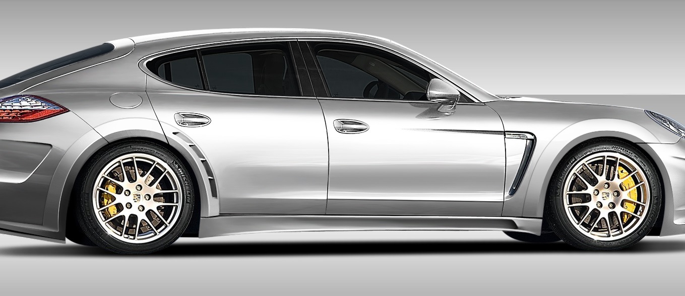 2010-2015 Porsche Panamera Eros Version 4 Wide Body Side Skirts Rocker Panels -