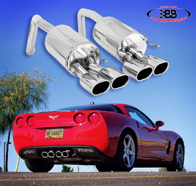 C6 Corvette B&B Exhaust System, Evolution Series, Quad Round Tips