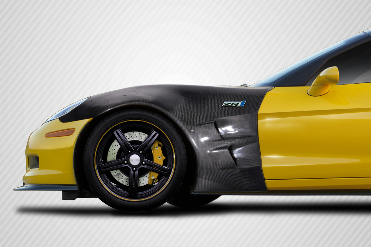 2005-2013 Chevrolet Corvette C6 Carbon Creations ZR1 Look Front Fenders - 2 Piec