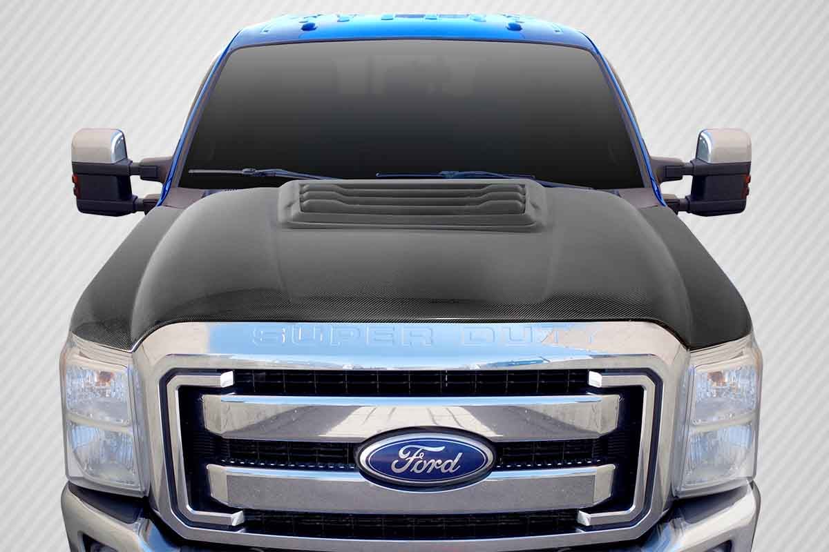 2011-2016 Ford Super Duty F250 F350 F450 Carbon Creations Raptor Look Hood - 1 P