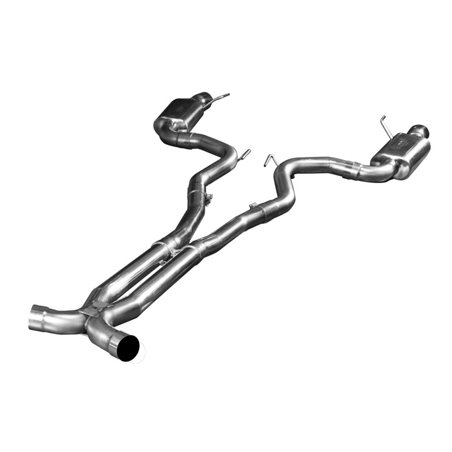 Exhaust System 3" Connects To Kooks Long Tubes Non Catted 15-Pres Mustang 5.0L Convertible Slash Cut Tips