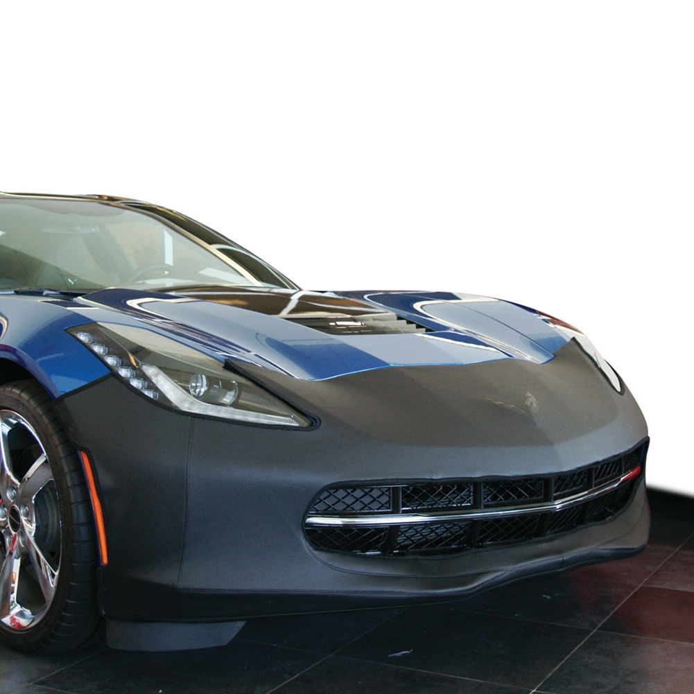 2014+ C7 Corvette Stingray Colgan Colgan Original Bra with Cross Flags Logo, Carbon Style Vinyl