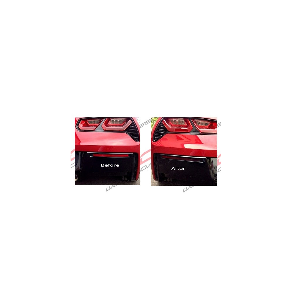 C7 Corvette Blackouts,  Rear Bumper Lower Reflectors Cover 2pc 2014 C7 Stingray