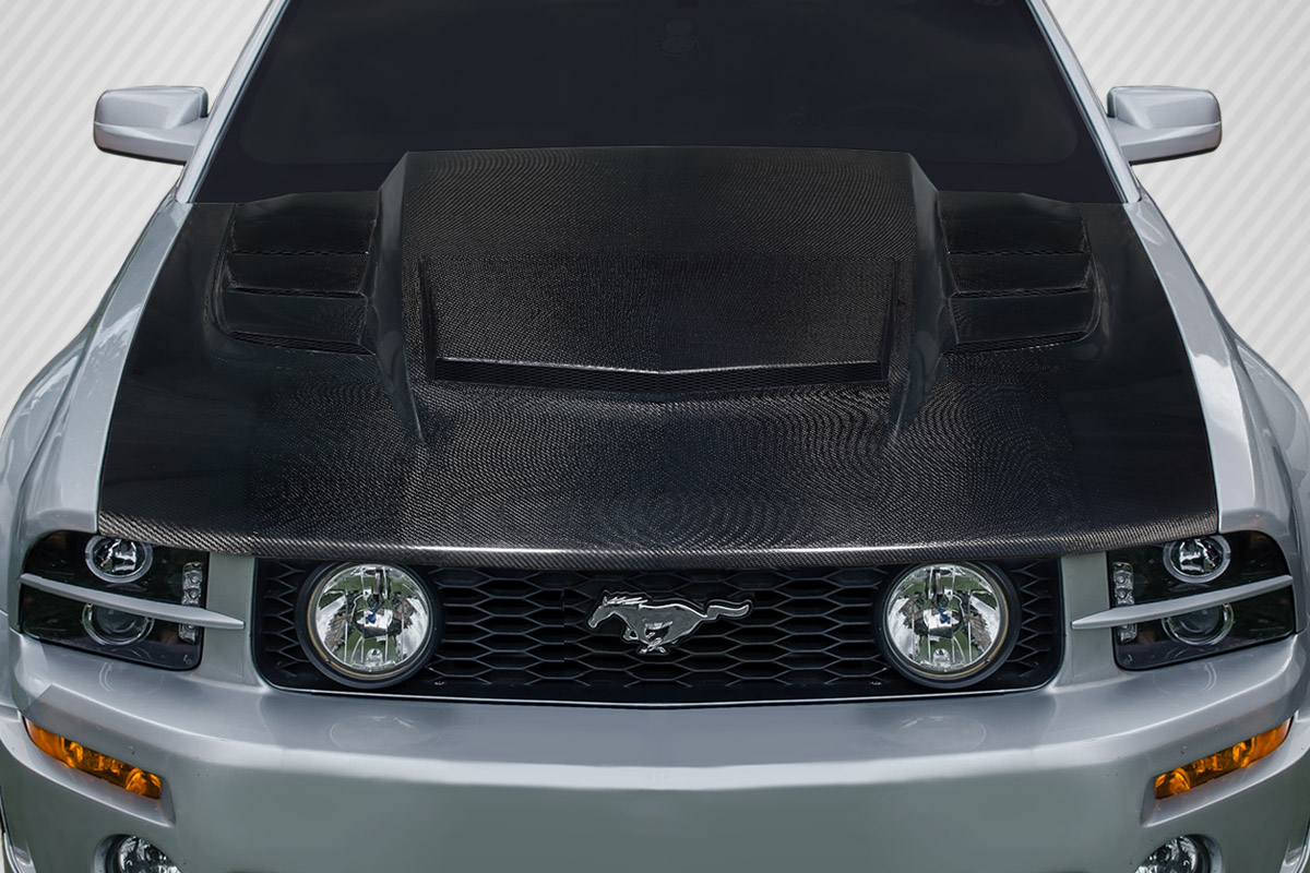 2005-2009 Ford Mustang Carbon Creations Interceptor Hood - 1 Piece