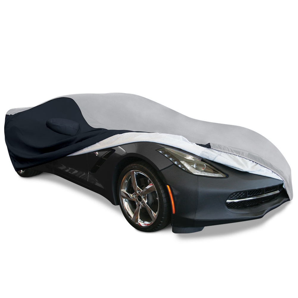 C7 Corvette Stingray, Z51, Z06, Grand Sport Ultraguard Plus Car Cover, Indoor/Outdoor Protection  Grey/Black