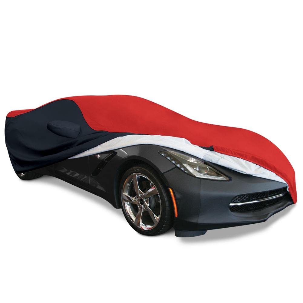 C7 Corvette Stingray Ultraguard Plus Car Cover, Indoor/Outdoor Protection  Red/Black