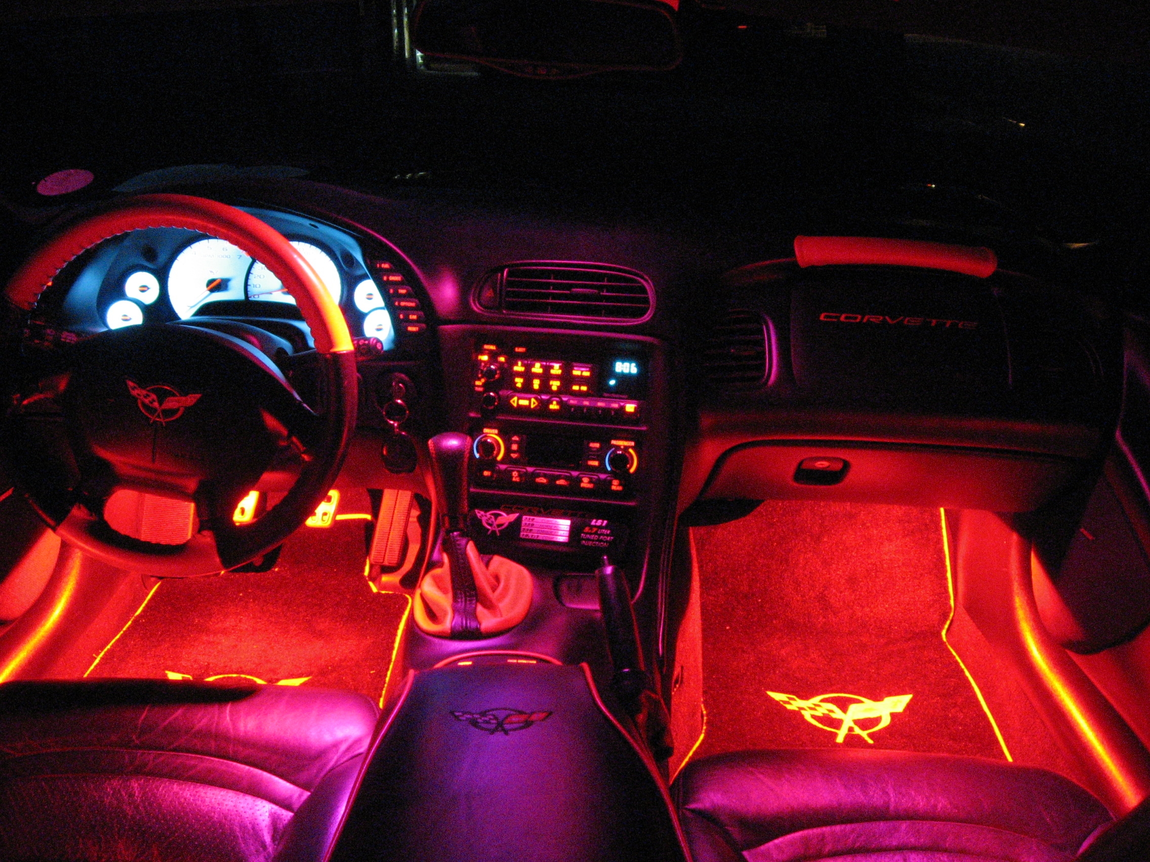 C6 Chevy Corvette Foot Well LED Lights LS2 Z06 GS LS7 