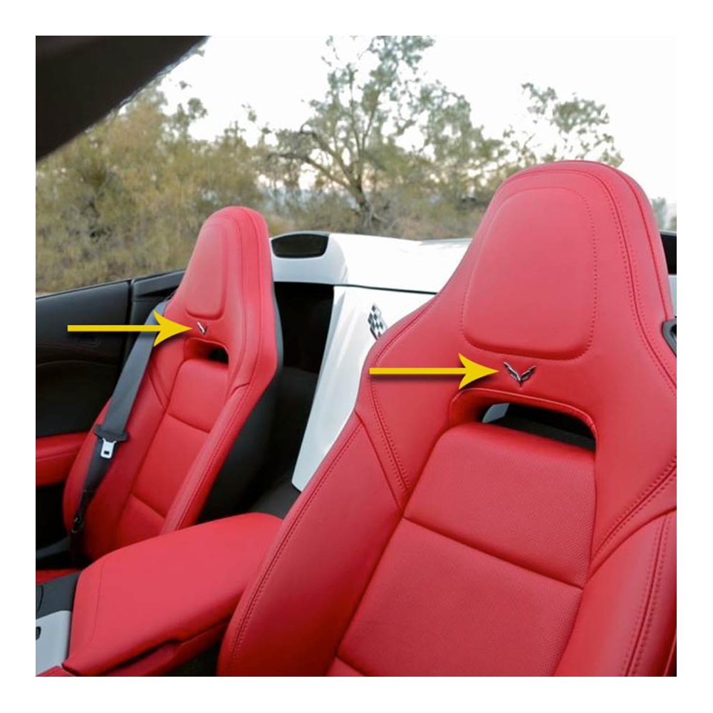 C7 Corvette Stingray Crossed Flags Seat Emblem Accent, Single, GM part