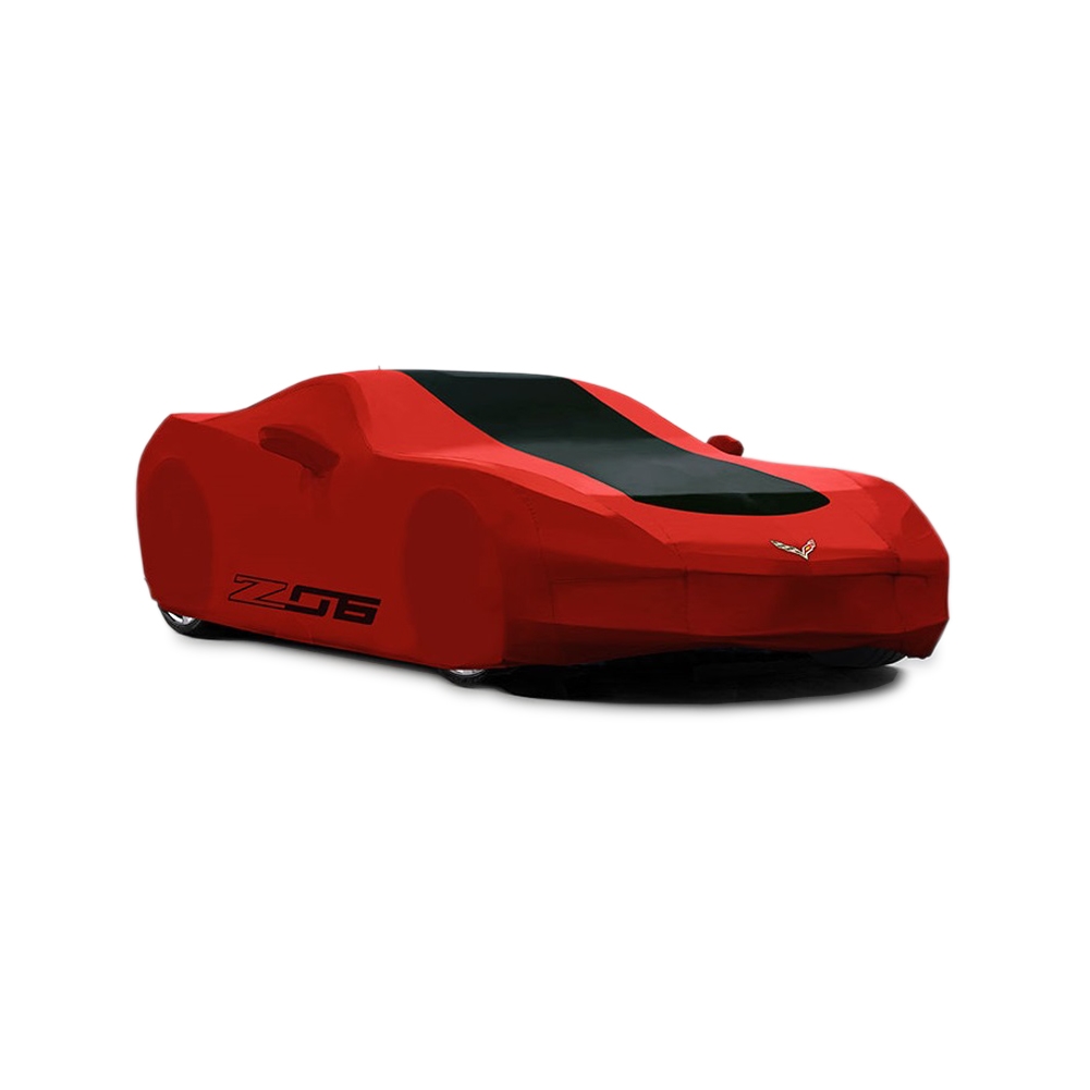 C7 Corvette C7/ Z06 Logo Car Cover - GM Outdoor Cover : Red / Black