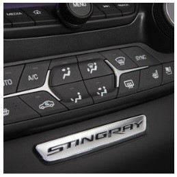 C7 Corvette Stingray Interior GM OEM Dash Trim Badge with C7 STINGRAY Script Logo in Chrome