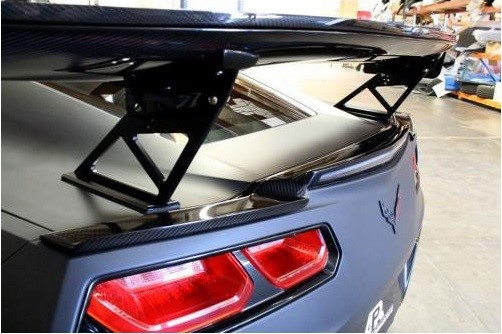 C7 Corvette GTC-500 Adjustable Wing with Spoiler Delete, Carbon Fiber Stingray, Z06