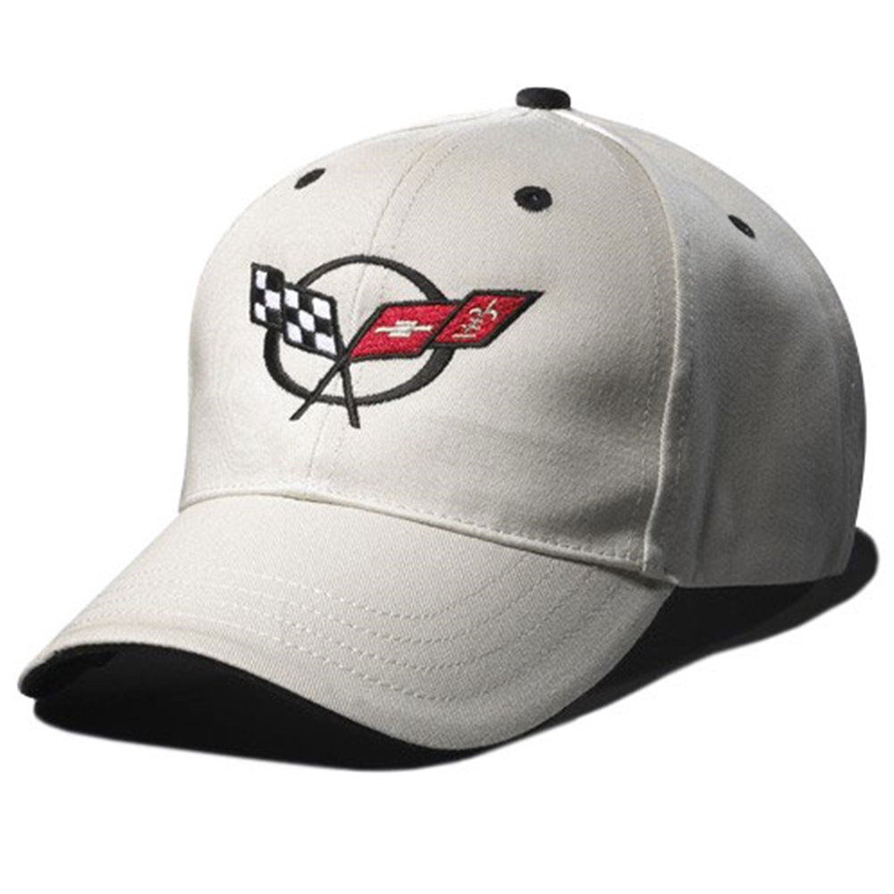 C5 Corvette Embroidered Logo Heritage Hat/Cap, Stone 1997-2004