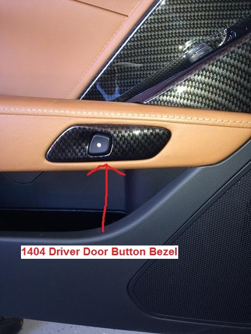 C7 Corvette, Custom HydroCarboned, Painted, Driver Side Door Button Bezel