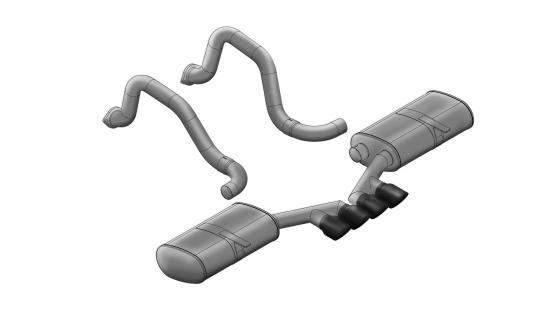 2.5 Inch Axle-Back Sport Dual Exhaust Tigershark 3.5 Inch 97-04 Corvette/Z06 5.7L Stainless Steel Corsa Performance