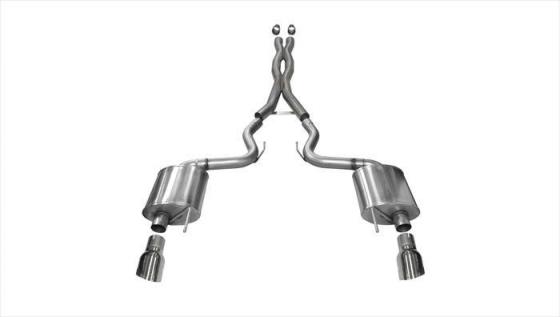 3.0 Inch Cat-Back Sport Dual Exhaust 4.5 Inch 15-17 Ford Mustang GT Fastback 5.0L V8 Stainless Steel Corsa Performance