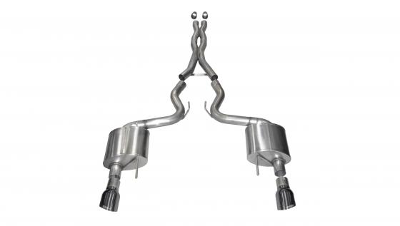 3.0 Inch Cat-Back Sport Dual Exhaust 4.5 Inch 15-17 Ford Mustang GT Fastback 5.0L V8 Stainless Steel Corsa Performance