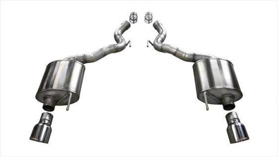 2.75 Inch Axle-Back Sport Dual Exhaust 4.5 Inch Tips 15-17 Mustang GT Convertible 5.0L V8 Stainless Steel Corsa Performance