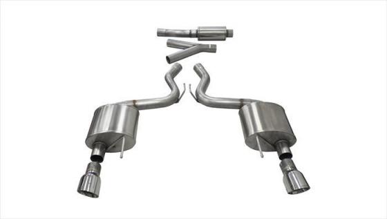 3.0 Inch Cat-Back Sport Dual Exhaust 4.5 Inch 15-17 Ford Mustang EcoBoost Fastback 2.3L Turbo Stainless Steel Corsa Performance
