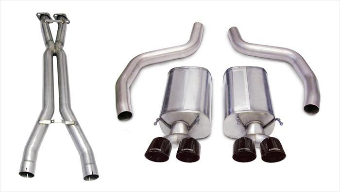 C6 Corvette Corsa Xtreme Exhaust System, Black Four 3.5 in.Tips with 6.0/6.2L 2005-2008