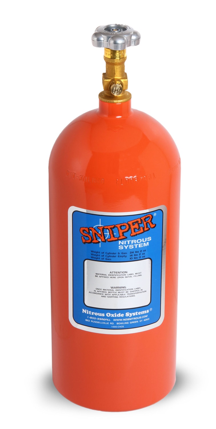 Nitrous Oxide Bottle, NOS Bottles, 10 LB. 7in. BOTTLE-ORANGE