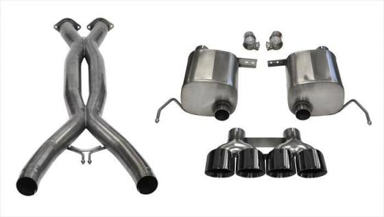 2.75 Inch Valve-Back Xtreme Exhaust Dual Rear Exit Quad 4.5 Inch 14-Present Chevy Corvette C7 Plus Grand Sport 6.2L V8 Stainless