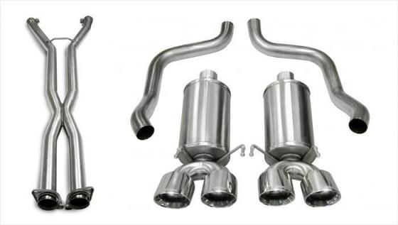 2.5 Inch Cat-Back Xtreme Exhaust Dual Rear Exit 4.0 Inch 05-08 Chevy Corvette C6 Auto A6 Trans 6.0L/6.2L V8 Stainless Steel Cors