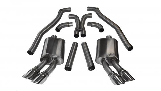 3.0 Inch Cat-Back Plus X-Pipe Sport Exhaust Dual Rear Exit 4.0 Inch 12-15 Chevrolet Camaro ZL1 Coupe 6.2L V8 Stainless Steel Cor