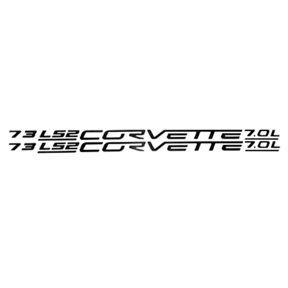 Corvette Vinyl LS2, LS3, LS7 Fuel Rail Cover Decals, Letter Set 2005-2013 C6, Z06, ZR1, Grand Sport