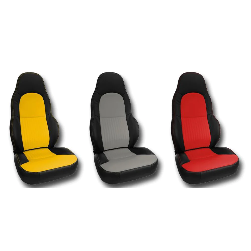 97-04 C5 / Z06 Corvette Seat Covers, 2-Tone Custom Leather, Modified for Standard