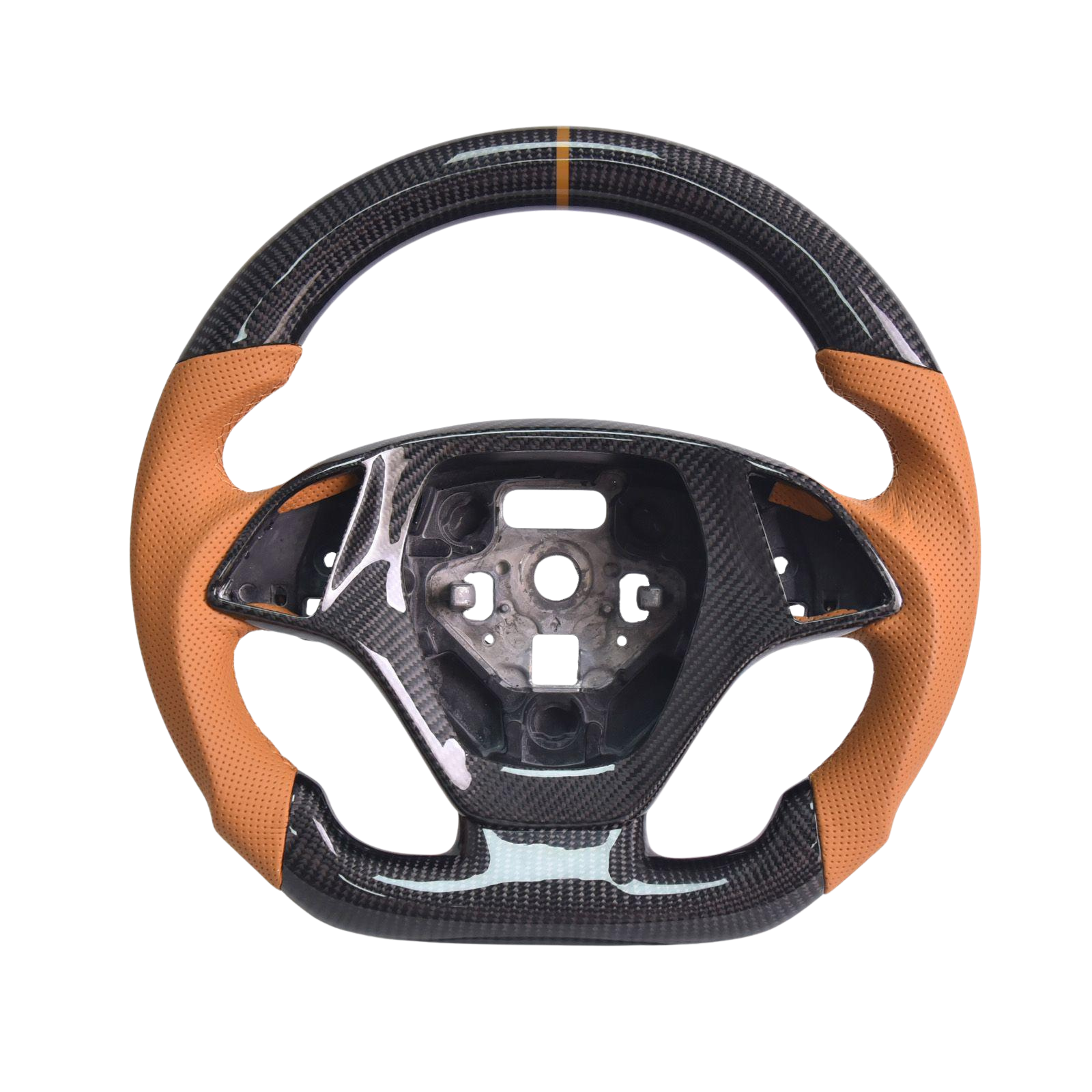 EOS Chevrolet Corvette C7 Brown Leather Brown Stitching - Without Button Cover