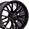 C7 Z06 Corvette Matte Black Wheel 19x10 / 18x8.5 Set, Fitment for C6 Corvette with Black Lugs