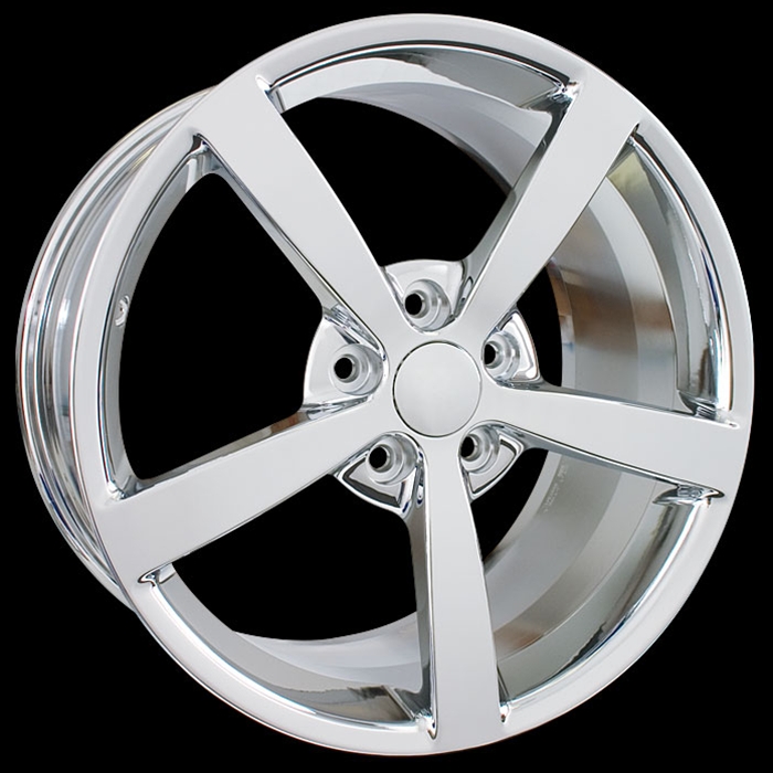 2008 Corvette Solid Spoke, Gumby Style Chrome Wheel Exchange 18x8.5/19x10