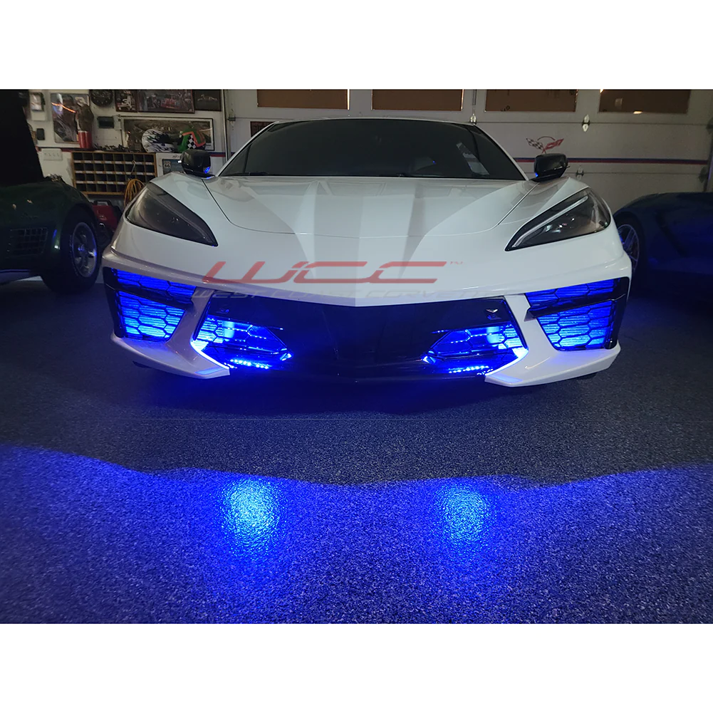 C8 Corvette Convertible,  Side Cove,  Lower Rear Fascia,  Front Grill LED Lighting Kit, RGB