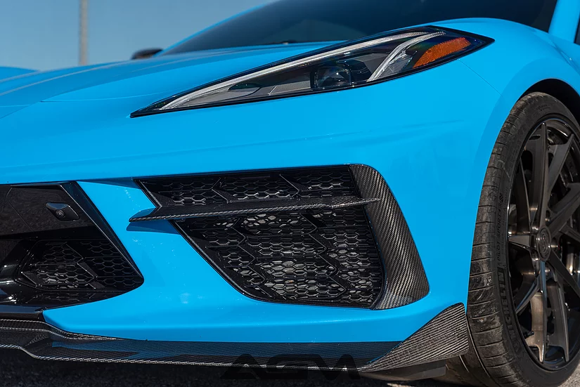 C8 Corvette Stingray,  Visible Real Carbon Fiber Carbon Fiber GRILLE INSERTS  AGMotorsports
