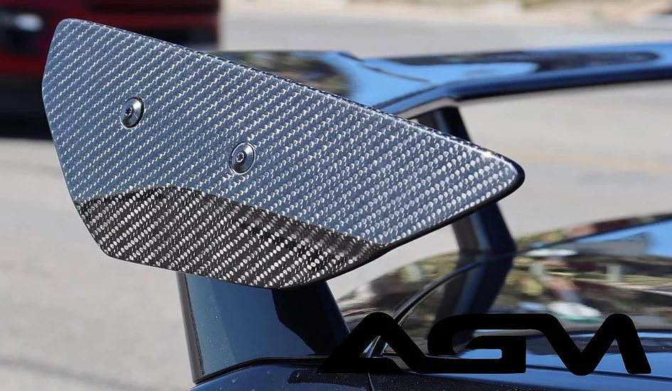 C8 Corvette Stingray, Visible Real Carbon Fiber Rear GM High Wing, Winglets - AGMotorsports