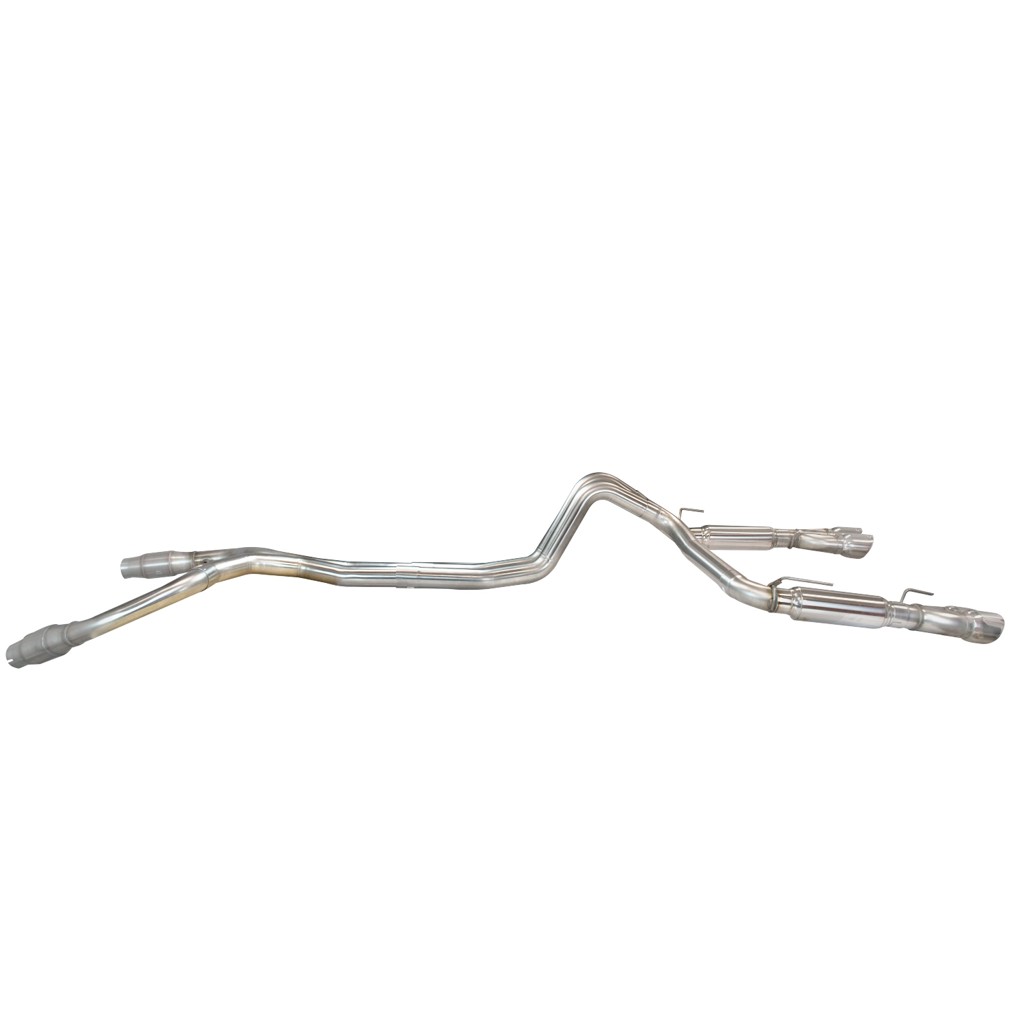 True Dual Exhaust System 3" Catted Incl. 3 x Pipe w/Pol. Race Mufflers/Quad Pol. 4" Tips-Firebird