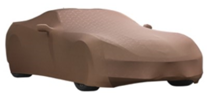 2014+ C7 Corvette GM Indoor Car Cover, Dust Cover, Crossed-Flag Logo, Kalahari