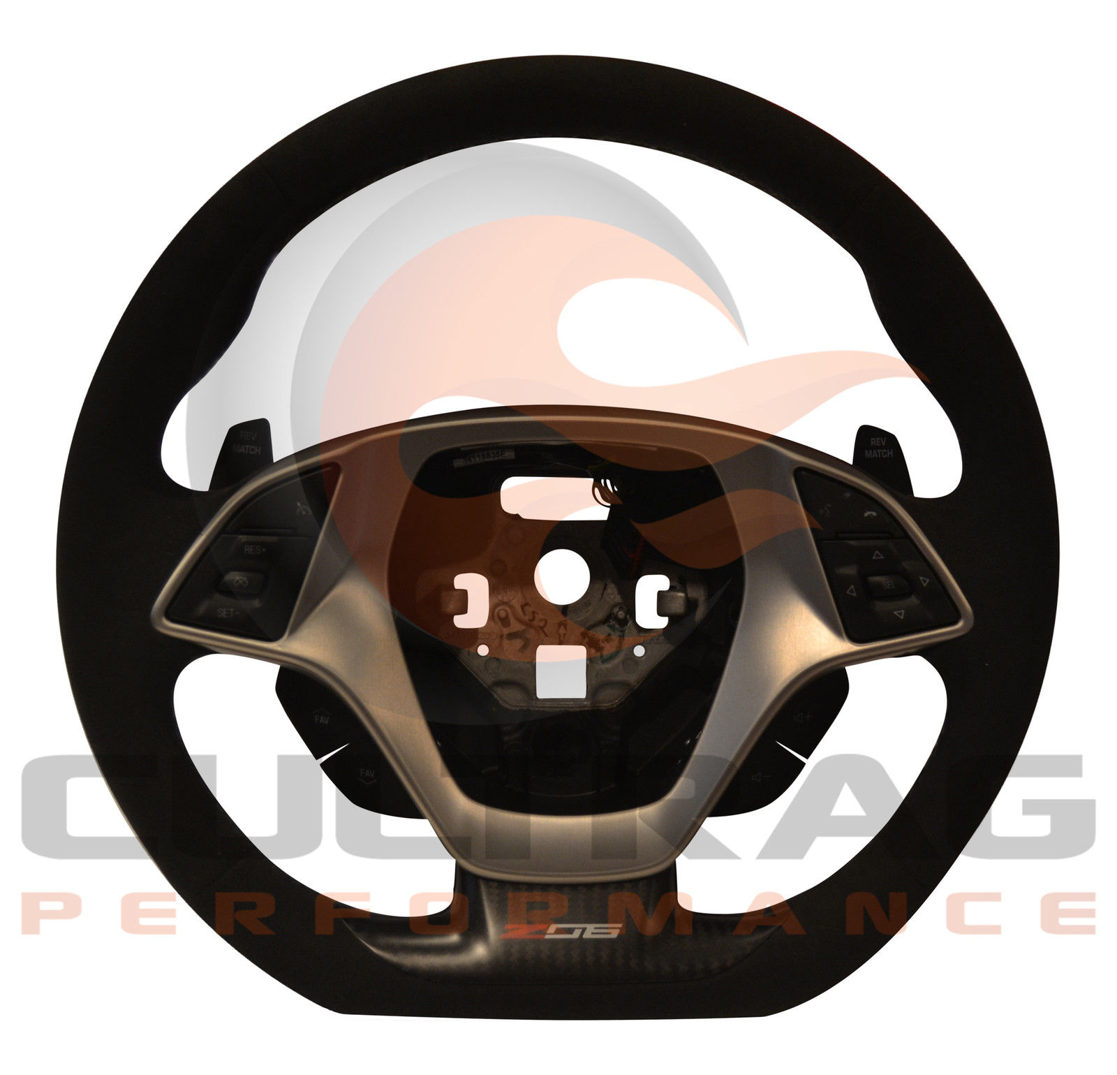 2015 2019 C7 Corvette Z06 Steering Wheel Manual Black Leather Neutral Stitching